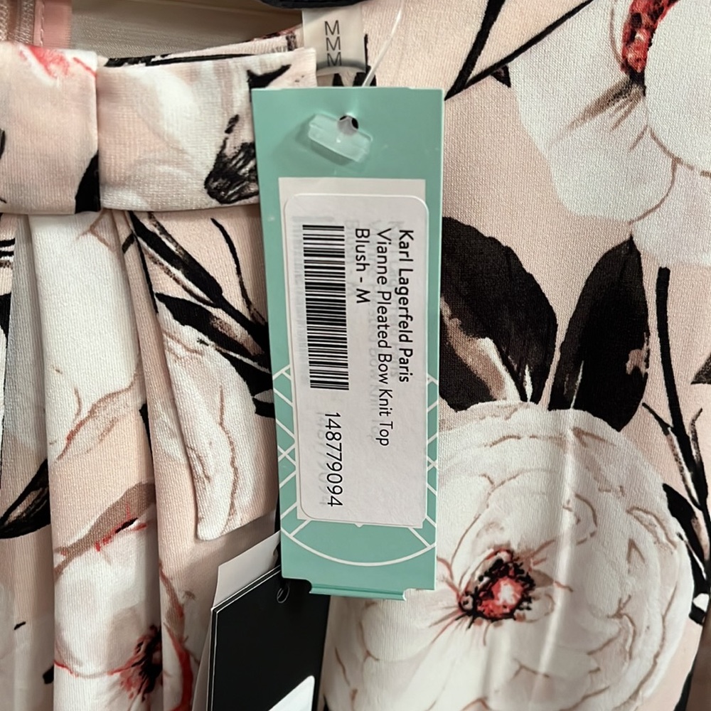 NWT Pleated Bow Knit Top - Picture 2 of 3
